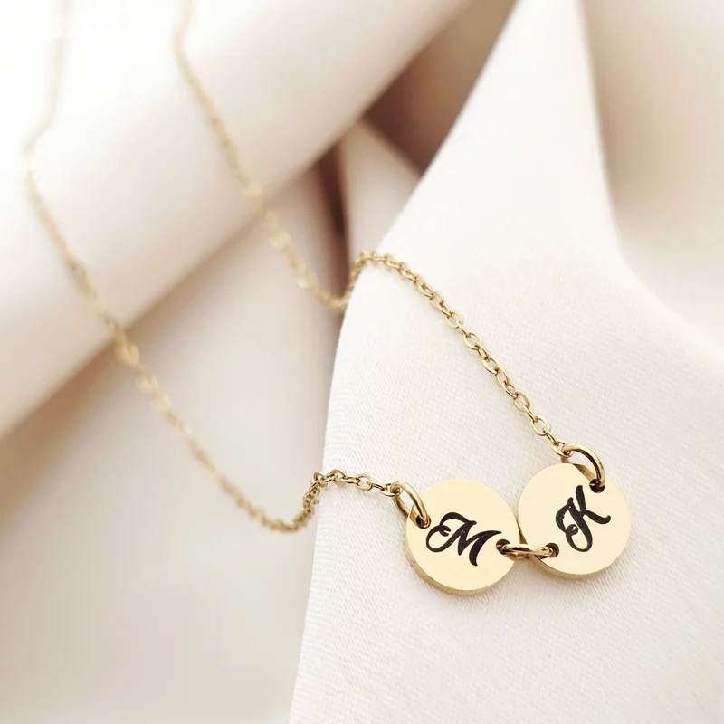 Lantisor Conexiune - 2 Banuti gravati - Otel Inoxidabil 316L picture - 2