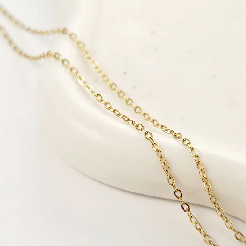 Lantisor Conexiune - 3 Banuti gravati - Otel Inoxidabil 316L picture - 3