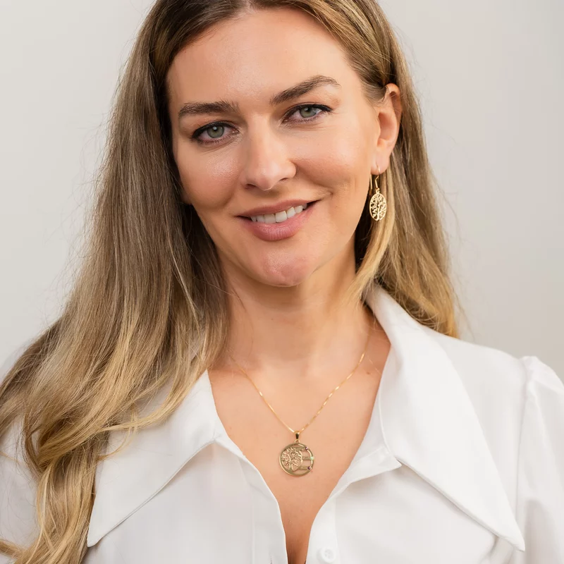 Lantisor Copacul Vietii ARMONIE - Personalizat cu 3 Nume si Cristale Swarovski - Argint 925 placat cu Aur Galben 18K picture - 2