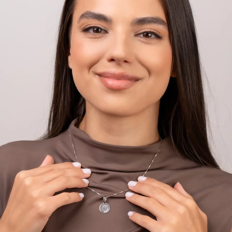 Lantisor cu Diamant natural - Oita cu codita - Argint 925 Rodiat picture - 2