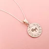 Lantisor personalizat - Roata zodiacala - Pandantiv de 18 mm cu Diamant natural -  Argint 925