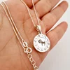 Lantisor personalizat - Roata zodiacala - Pandantiv de 18 mm cu Diamant natural -  Argint 925