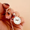Lantisor personalizat - Roata zodiacala - Pandantiv de 20 mm cu Diamant natural -  Argint 925 Rodiat
