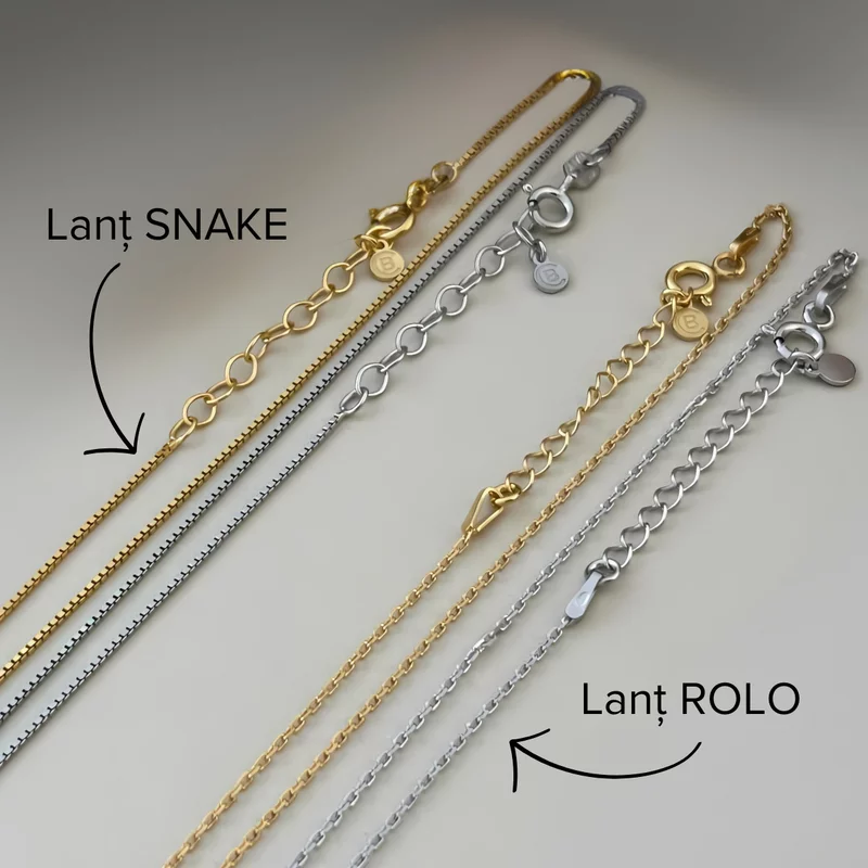 Lantisor cu medalion Oval si decupaje -  initiale personalizate - Argint 925 picture - 4