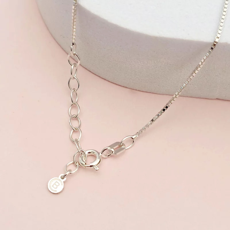 Lantisor cu Pandantiv banut Bebe si Mom - nume decupat - Lant box - Argint 925 picture - 3