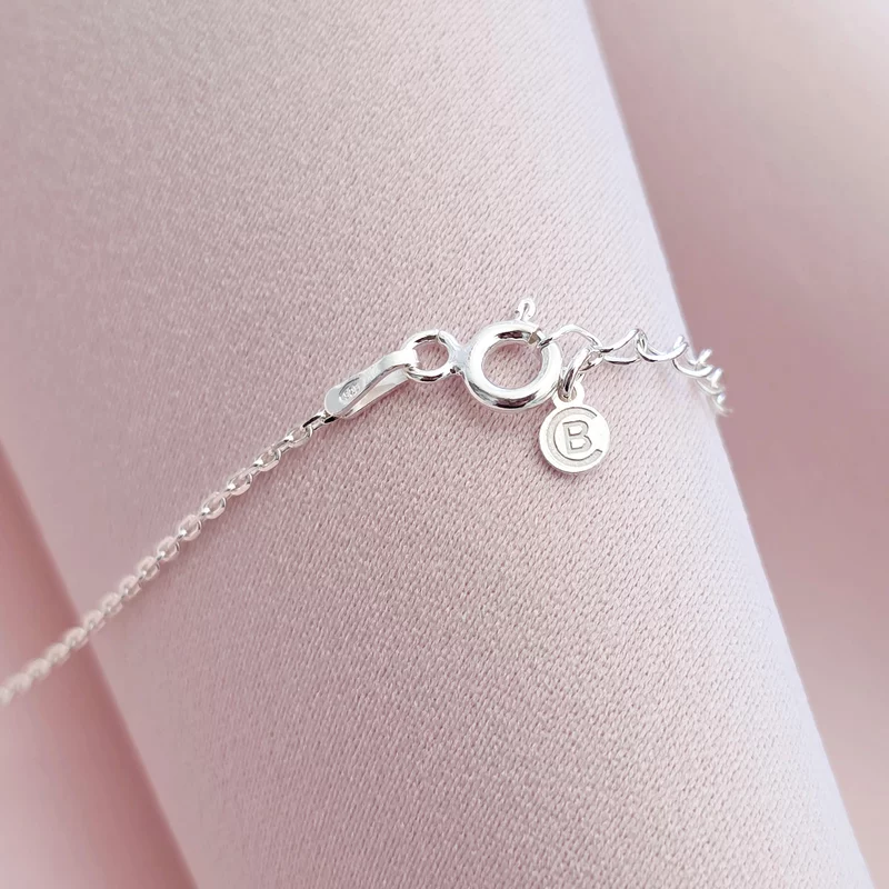 Lantisor cu pandantiv Inima si trandafir decupat - Te iubim bunica! - Lant forzatina - Argint 925 picture - 3