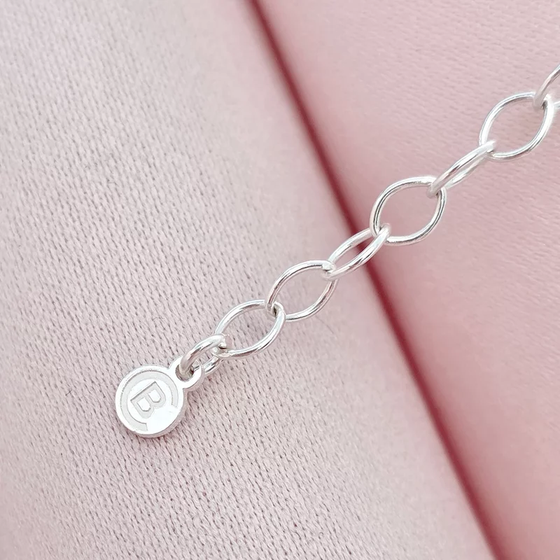 Lantisor cu pandantiv oval - decupat la interior si charm picatura de Perla - Argint 925 picture - 5