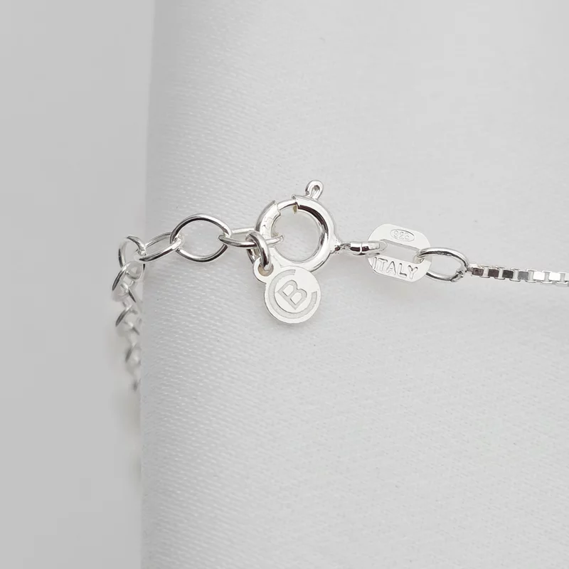 Lantisor cu pandantiv personalizat de Craciun - Floare de gheata - model rotund -Argint 925 - cristale Swarovski picture - 3