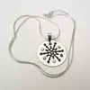 Lantisor cu pandantiv personalizat de Craciun - Floare de gheata - model rotund -Argint 925 - cristale Swarovski