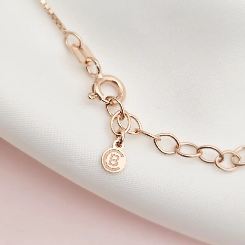 Lantisor cu pandantiv personalizat de Craciun - Mos si brad - Argint 925 placat cu Aur roz 18K - cristale Swarovski picture - 3