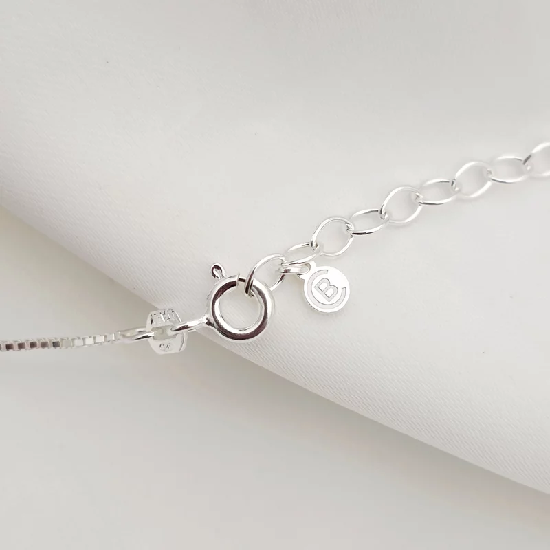 Lantisor cu pandantiv personalizat de Craciun - Steluta de zapada - model decupat -Argint 925 - cristal Swarovski picture - 3