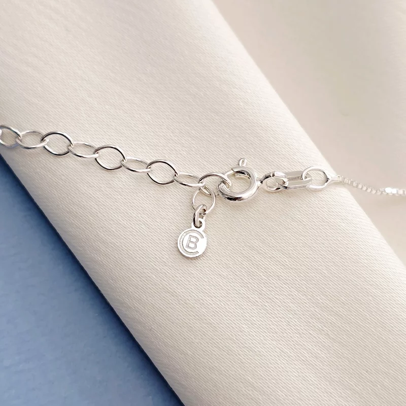 Lantisor cu pandantiv Picioruse gravate - Argint 925, Cristal Swarovski picture - 5