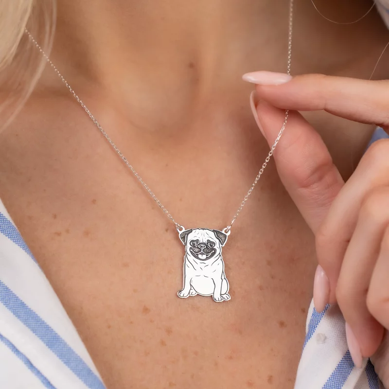 Lantisor cu pandantiv PUG - Argint 925 picture - 4