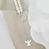 Lantisor cu Perle - Atingere de inger - Model sirag perle cu lantisor in prelungire - Argint 925