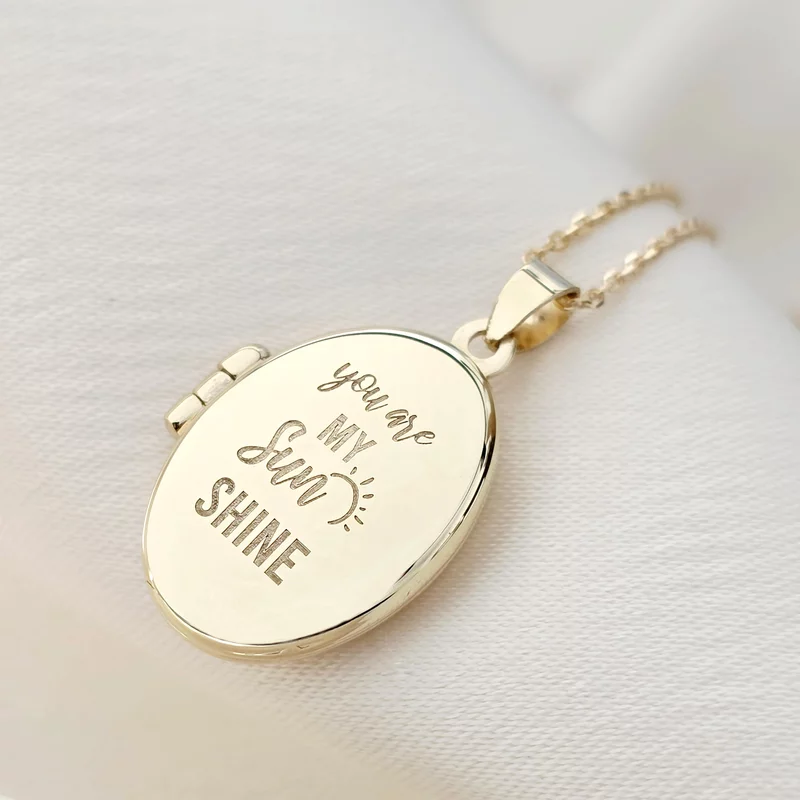 Lantisor cu Perle - Medalion amintirilor OVAL - Model 2 straturi cu sirag de perle si lantisor - Aur Galben 9K picture - 5