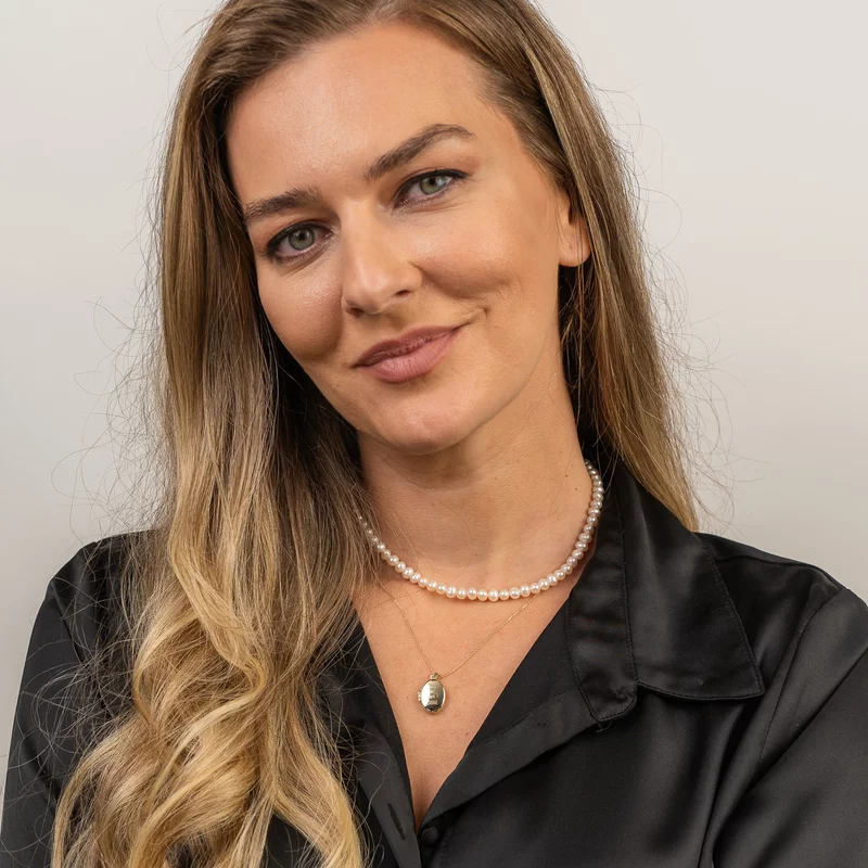 Lantisor cu Perle - Medalion amintirilor OVAL - Model 2 straturi cu sirag de perle si lantisor - Aur Galben 9K picture - 4