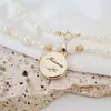 Lantisor cu Perle - Medalionul amintirilor ROTUND - Model sirag de perle de diferite dimensiuni si 2 bilute - Aur Galben 9K