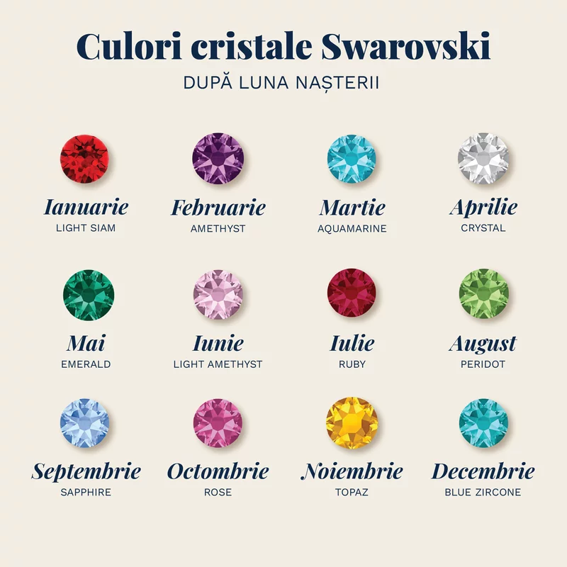 Lantisor Dragii MAMEI - 4 nume si cristale Swarovski - Argint 925 picture - 4