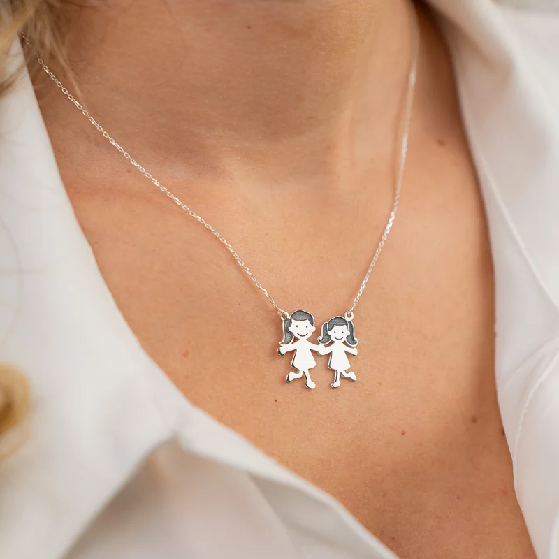 Lantisor Familie - 2 Membri - Argint 925 picture - 4