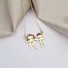 Lantisor familie - 2 membri - Aur Galben 14 K - 16 mm inaltime