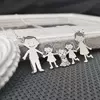 Lantisor Familie - 5 Membri cu Bichon - Argint 925