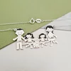 Lantisor Familie - 5 Membri cu Yorkshire - Argint 925