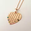 Lantisor Familie Inima - 7 membri - Argint 925 placat cu Aur Roz 18 K - Cristale Swarovski