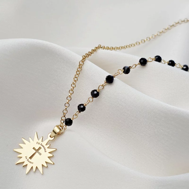 Lantisor Fii lumina in lume - Bijuterie cu Har - Argint 925 placat cu Aur Galben 18K picture - 2