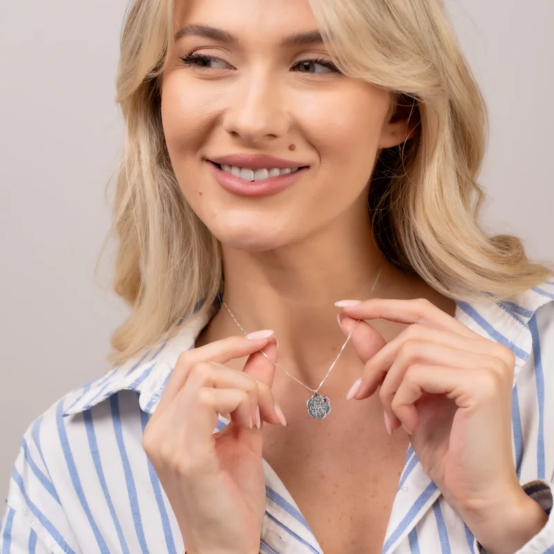 Lantisor GROW - Educatoare/Invatatoare - Personalizat cu text si Cristal Swarovski - Argint 925 picture - 2