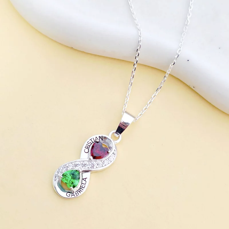 Lantisor infinit decorat cu Zirconii albe si colorate - Argint 925 picture - 2