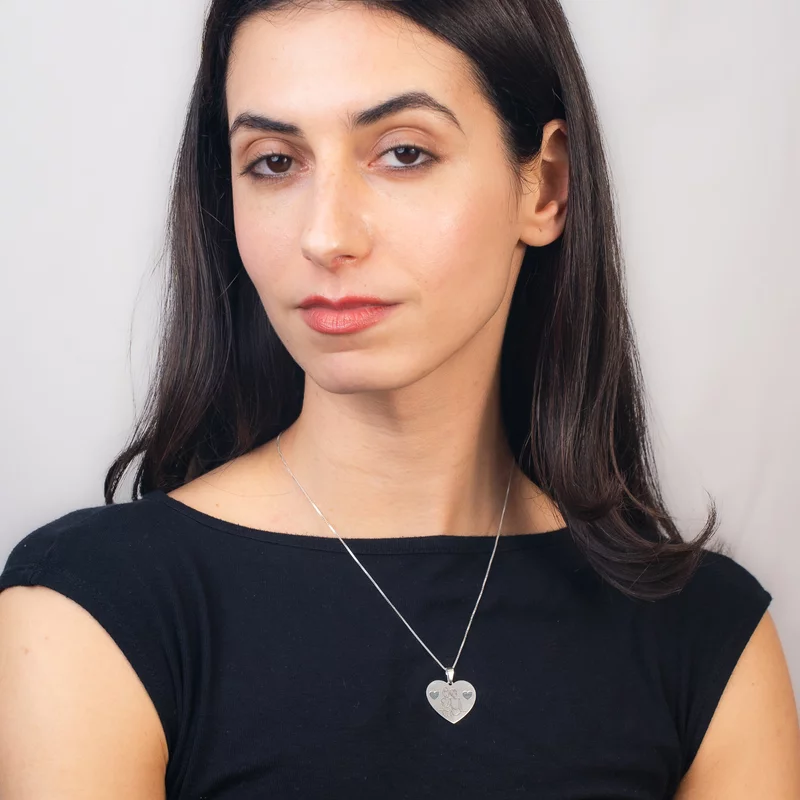 Lantisor Inima 2 Surori / Prietene - Argint 925 picture - 2