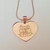Lantisor Inima 3 Surori / Prietene - Argint 925 placat cu Aur Roz 18K