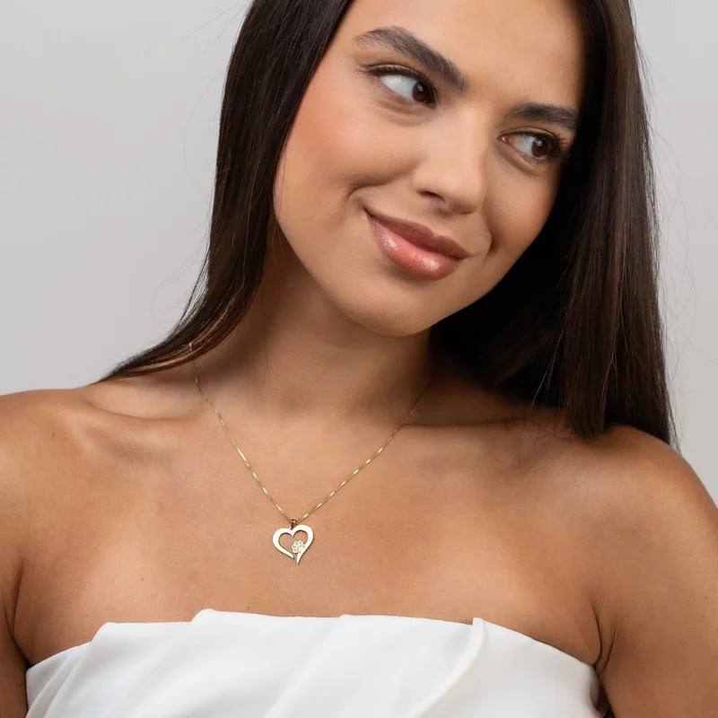 Lantisor Inima cu Labuta - Argint 925 placat cu Aur 18K picture - 4