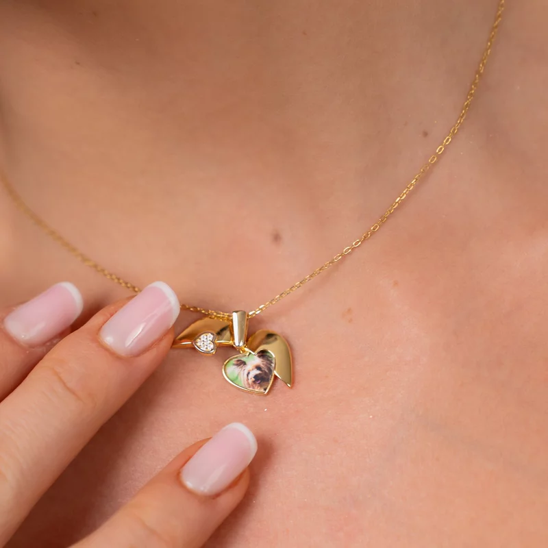 Medalion Love Wings - Argint 925 placat cu Aur Galben 18K picture - 6