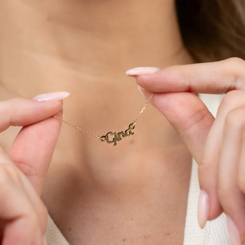 Lantisor nume - 3/4 litere - Aur Galben 14k picture - 2