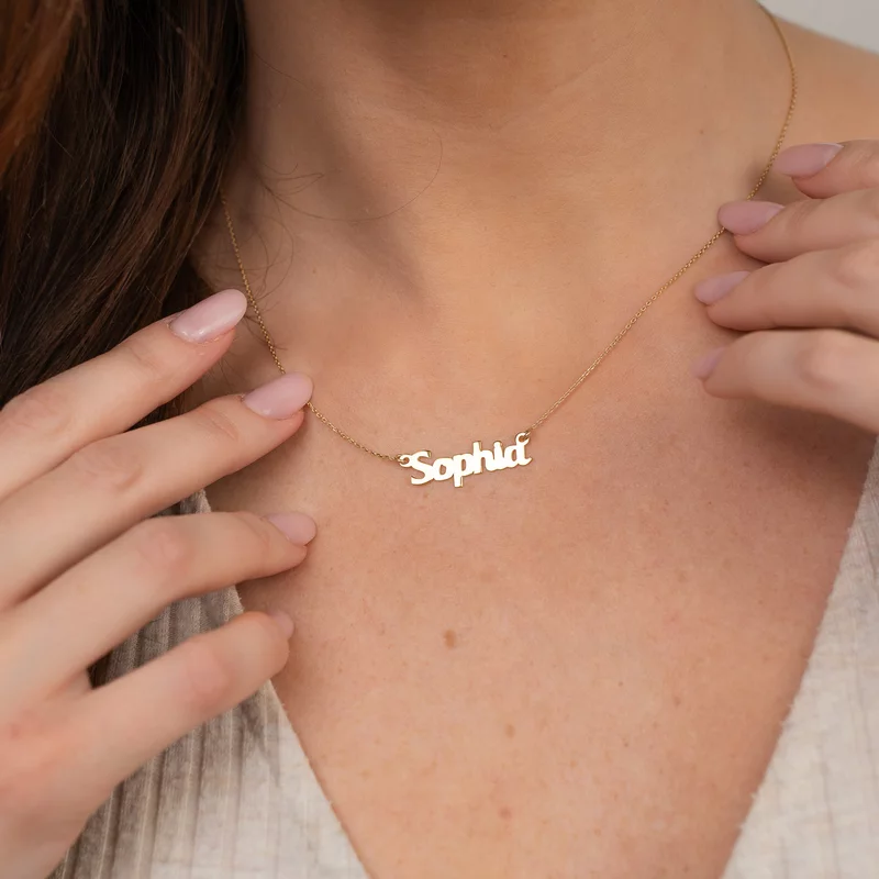 Lantisor nume - 5/6 litere - Aur Galben 14k picture - 4