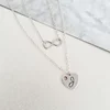 Lantisor personalizat - 2 Straturi - Inima si infinit - Argint 925 - Cristal Swarovski