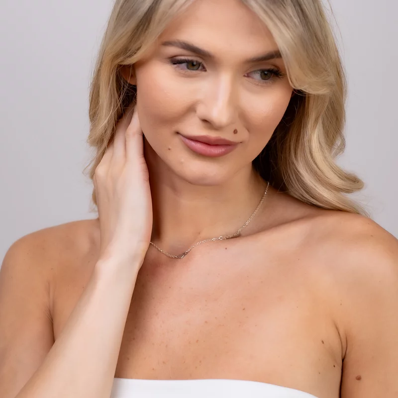 Lantisor personalizat Conexiune - 2 Nume si 1 Inimioara - Argint 925 picture - 4