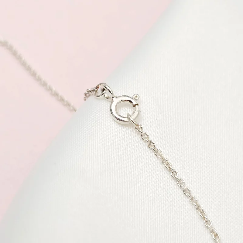 Lantisor personalizat cu 2 pandantive - Floare multicolora cu email - Banut cu nume si inima decupata - Argint 925 picture - 6