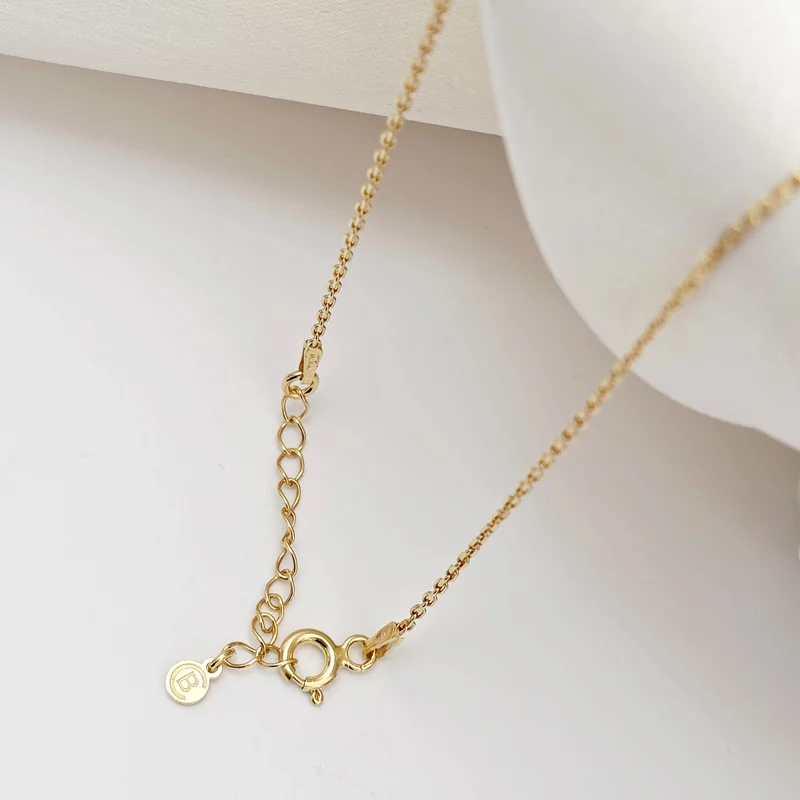 Lantisor personalizat cu Diamant natural - Pandantiv Micul decupat si Nume personalizat- Argint 925 placat cu Aur Galben 18K picture - 5