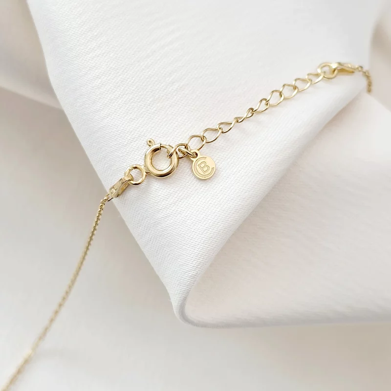 Lantisor personalizat cu Diamant natural - Pandnativ banut 15 mm - Educatoare/Invatatoare - Argint 925 placat cu Aur Galben 18K picture - 4