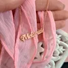 Lantisor personalizat cu nume - Font elegant - Argint 925  placat cu Aur Roz 18 K