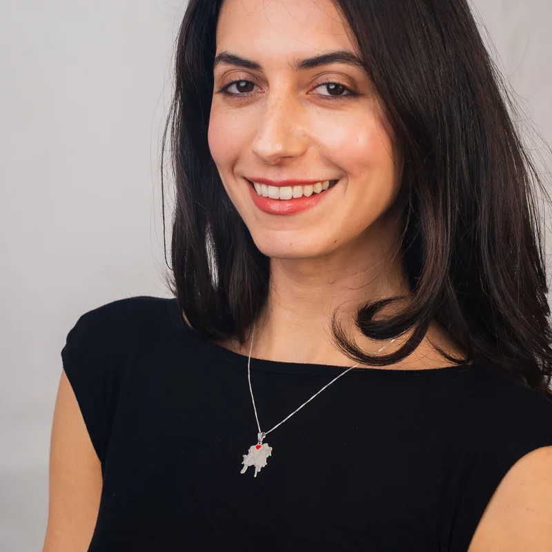 Lantisor personalizat decorat cu email - Model armonie - Mama si fiica - Argint 925 picture - 2