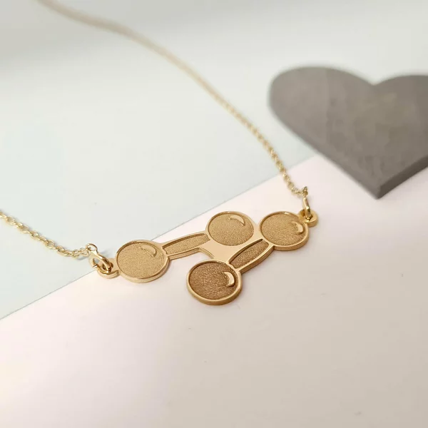 Lantisor personalizat - Gantere - Argint 925 placat cu Aur Galben 18K