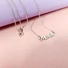 Lantisor personalizat cu Nume, simbol fluture si Diamant natural - Argint 925 Rodiat