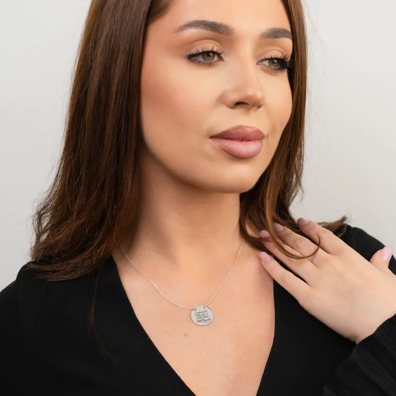 Lantisor personalizat - pandantiv banut 20 mm - Model educatoare/invatatoare - Text engleza - Argint 925 picture - 2