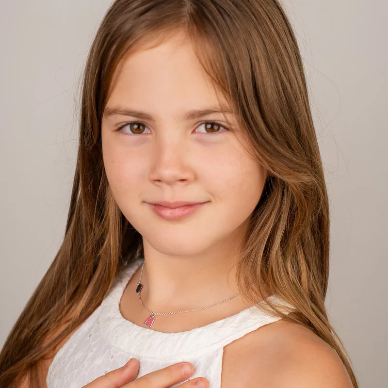 Lantisor Petale de Vis - Personalizat cu Initiala roz si floare - Argint 925 picture - 2