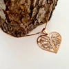 Lantisor premium - Inima Copacului - Pandantiv personalizat cu nume - Argint 925 placat cu Aur Roz 18K