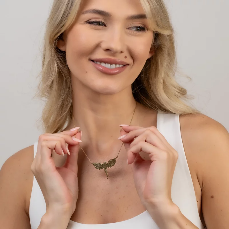 Lantisor Rise&Shine - Pandantiv pasarea Phoenix - Argint 925 placat cu Aur Galben 18K picture - 2