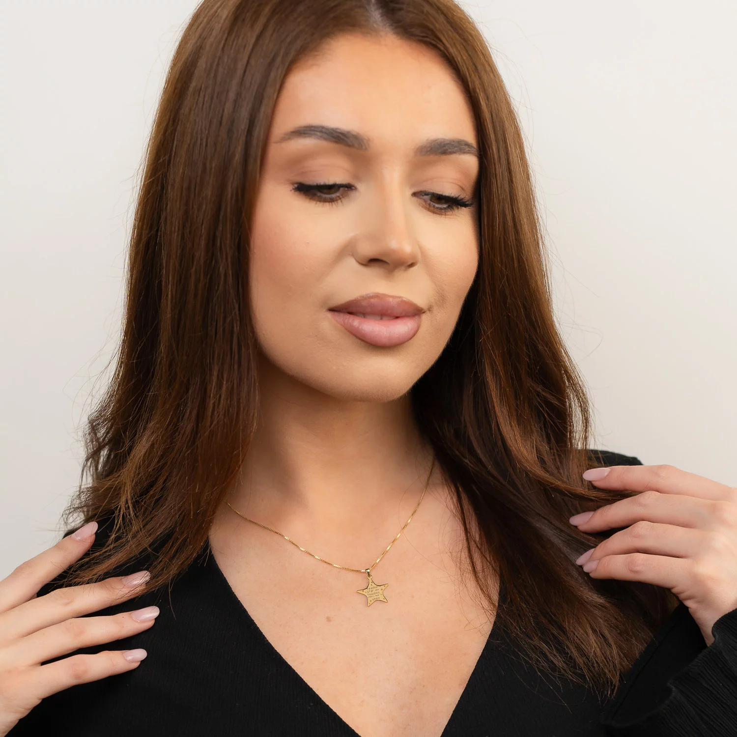 Lantisor STAR - Educatoare/Invatatoare - Argint 925 placat cu Aur Galben 18K